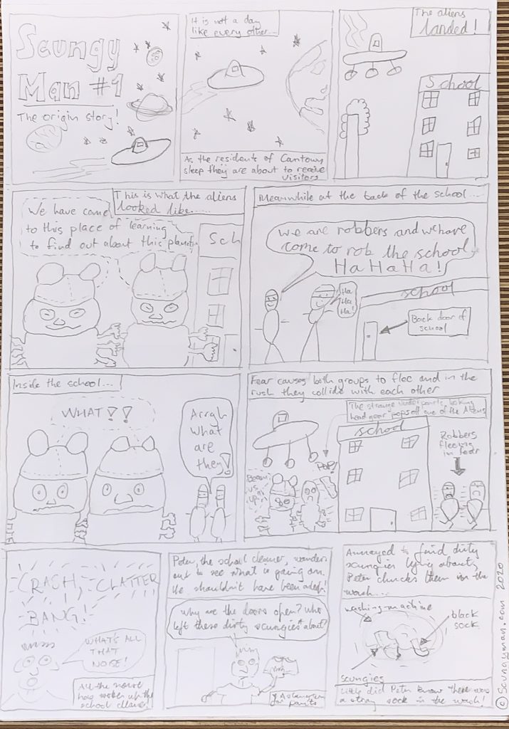 Comic: Scungyman number 1. The Origin Story.