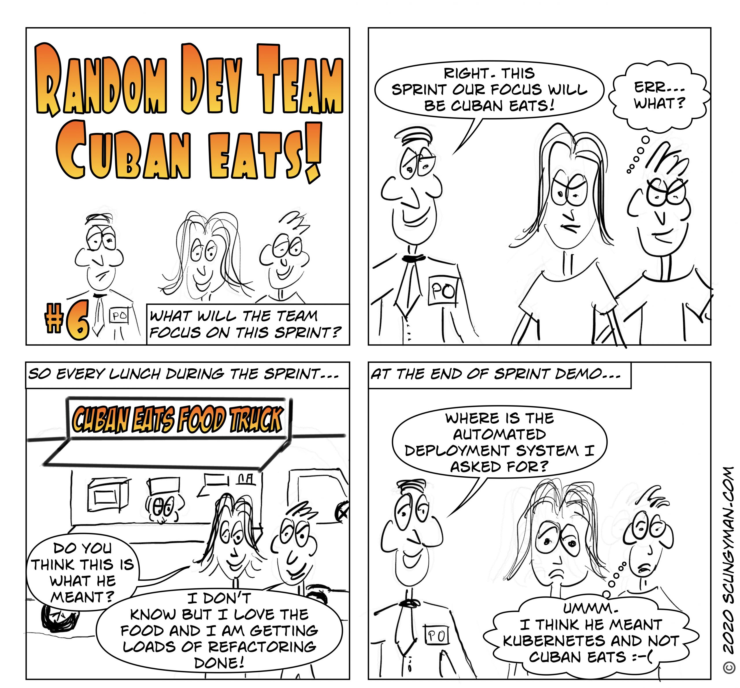 Random Dev Team Comic Number 6. Cuban Eats!